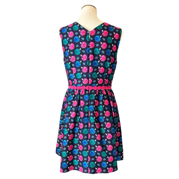 Draper James Dress Pink & Blue Jingle Dots Women's Size 8 Silk Blend Gracie - Picture 3 of 12